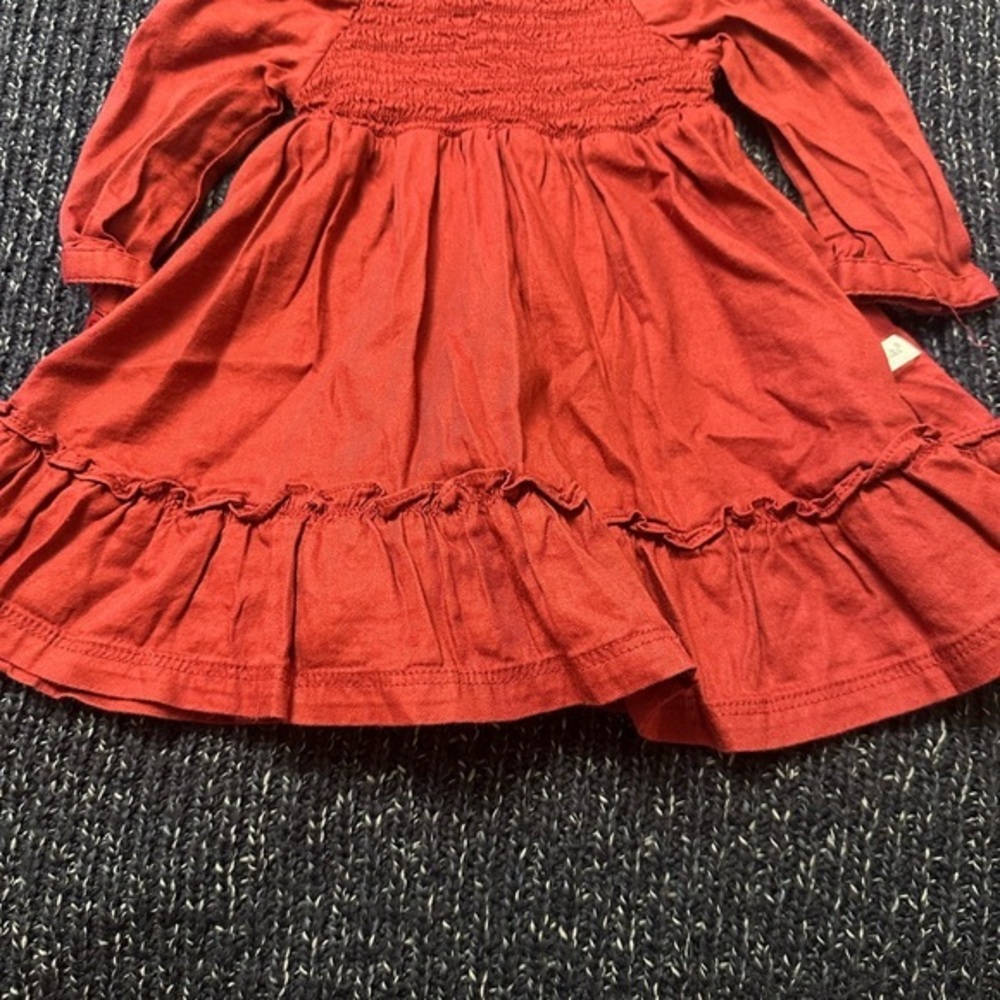 Ruffle Butts Smocked Burgundy Red Dress Baby Girl 6-12M *